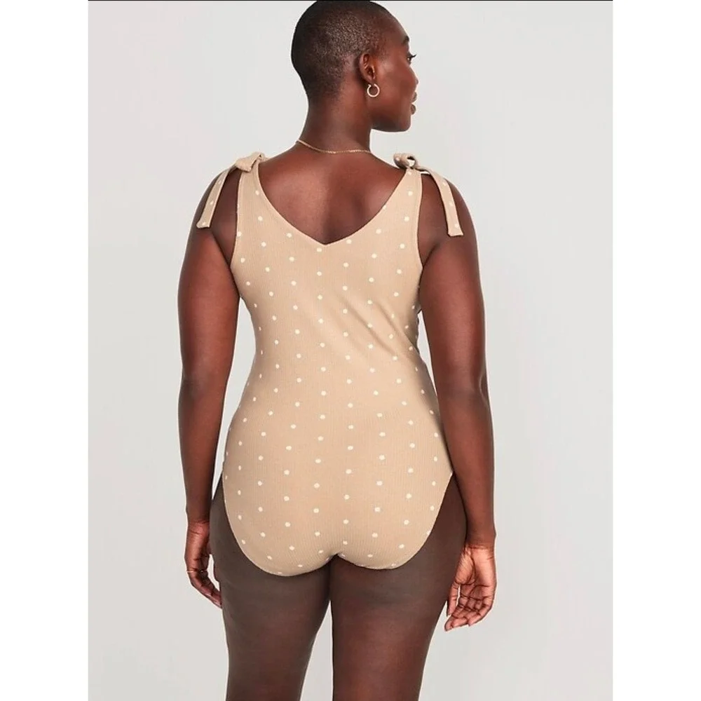 Old Navy Tie- Shoulder‎ v-neck rib knit bodysuit Women's Small - Picture 4 of 12